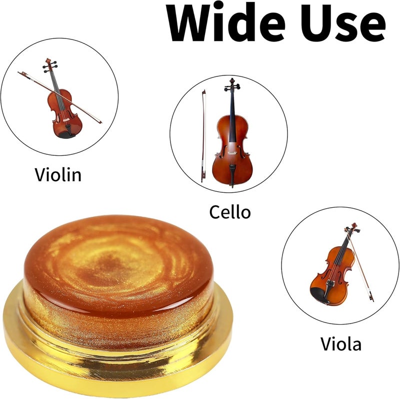 DDFFEJRE Violin Rosin,Cello Rosin,Gold-infused Round Natural Rosin with Light Low Dust,Excellent Grip,Protective Case for Violin,Viola,Cello(1- Pack Gold) - Image 4